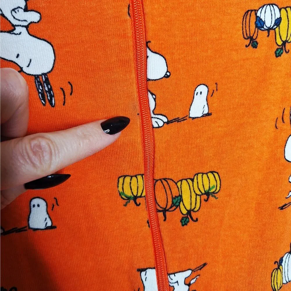Hanna Andersson Peanuts Snoopy Halloween Sleeper Pajama 3T Cotton Pumpkin
